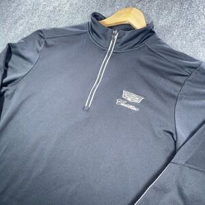 Under Armour 1/4 Zip Cadillac Pullover Mens L Black Performance Loose #AC005